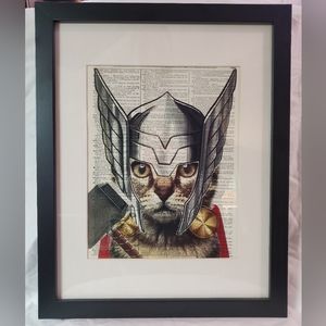 Framed Thor cat print